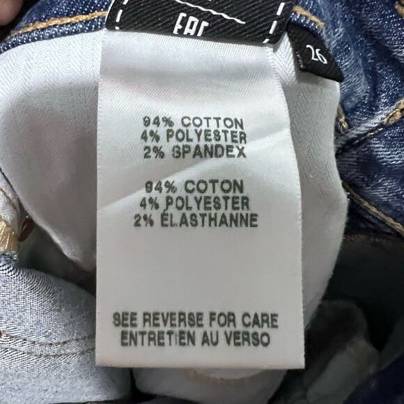 7 for All Mankind Josefina High Waist Dark Wash Distress Straight Jeans Size 26 - Picture 7 of 9